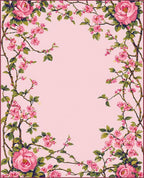 Vintage Pink Floral Branch Design Rug