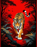 Vibrant Tiger Jungle Walk Rug