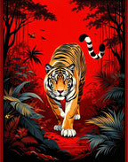 Vibrant Tiger Jungle Walk Rug