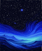 Starry Night Sky Abstract Landscape Rug