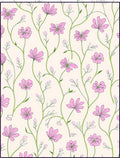 Delicate Pink Floral Vine Pattern Rug