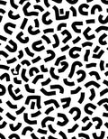 Abstract Black White Shape Pattern Rug
