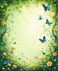Whimsical Floral Butterfly Garden Rug