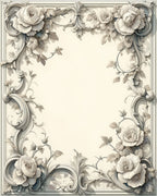 Elegant Floral Scrollwork Patterned Rug