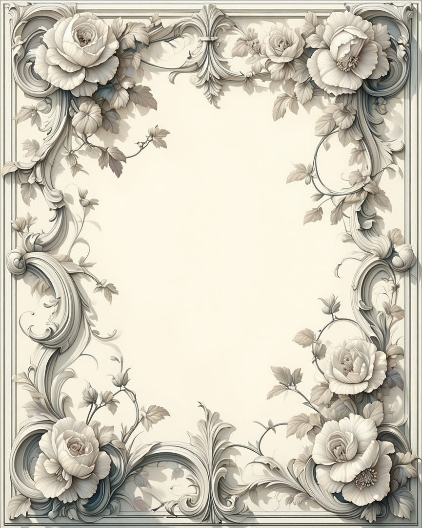 Elegant Floral Scrollwork Patterned Rug