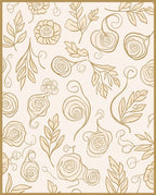 Floral Swirls Leaf Pattern Design Rug