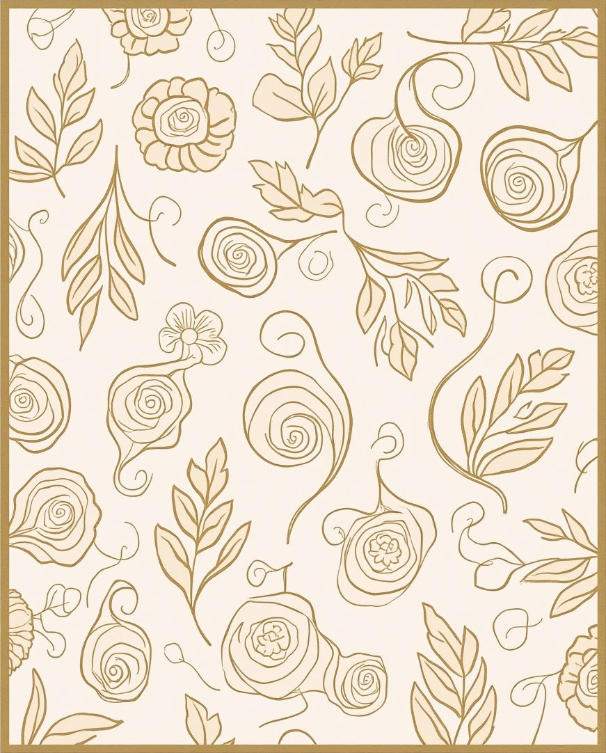 Floral Swirls Leaf Pattern Design Rug