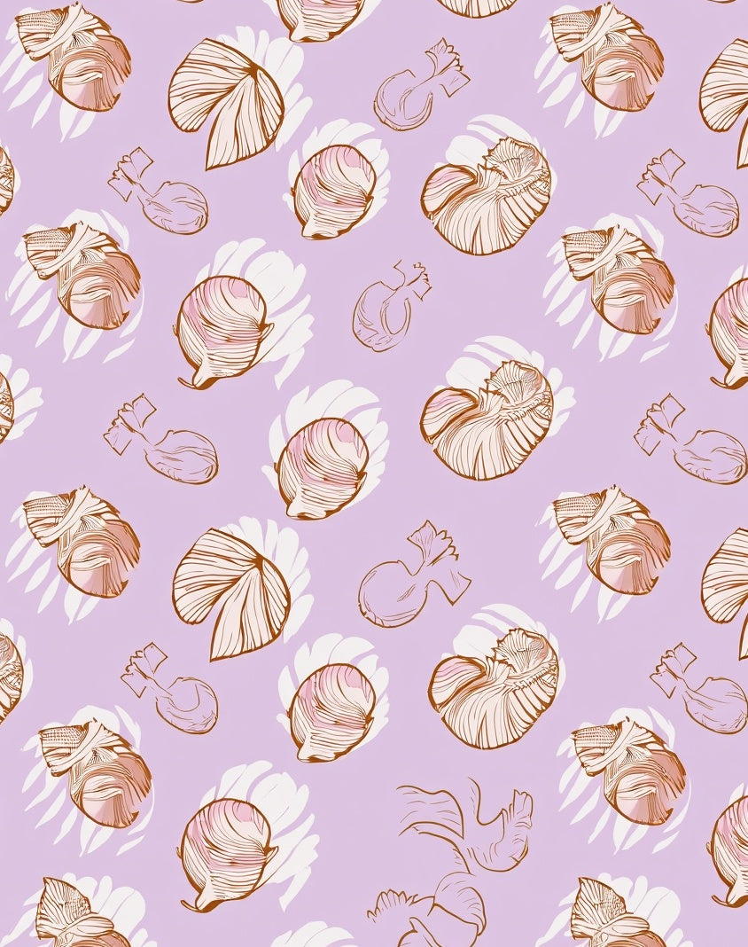 Botanical Outline With Pink Wash Pattern Rug