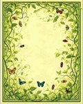 Lush Garden Butterflies Vines Floral Rug