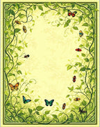 Lush Garden Butterflies Vines Floral Rug