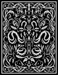Intricate Black White Floral Patterned Rug