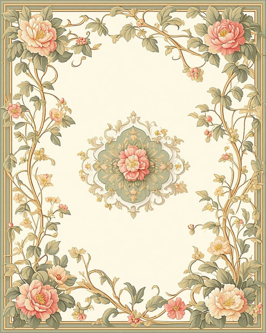 Elegant Floral Vine Pattern Rug