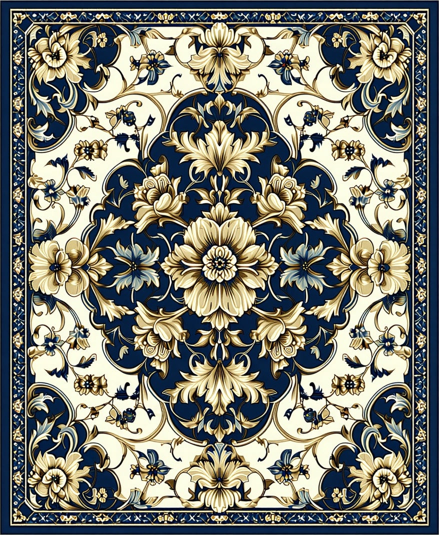 Classic Royal Floral Pattern Rug