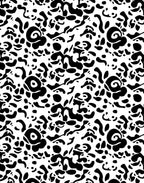 Abstract Black And White Floral Pattern Rug