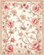 Vintage Floral Vine Design Rug