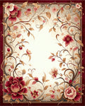 Regal Floral Vine Border Design Rug