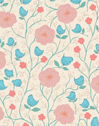 Whimsical Birds Floral Pattern Rug