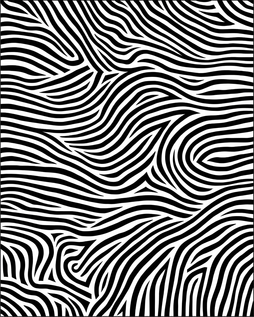 Abstract Flowing Wavy Lines Design Rug