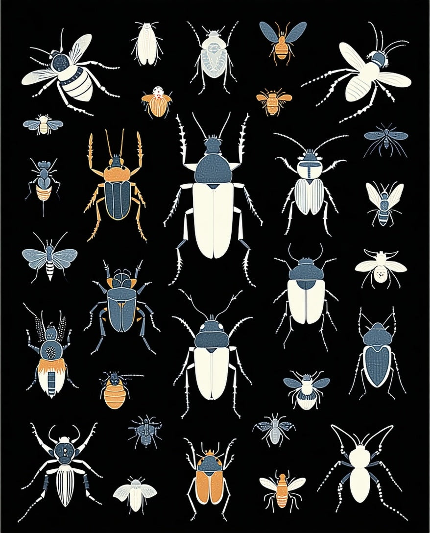 Insect Collection Pattern Rug