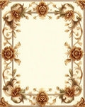 Ornate Floral Scrollwork Decorative Rug