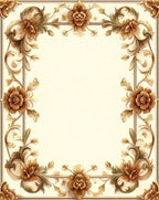 Ornate Floral Scrollwork Decorative Rug