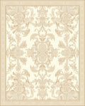 Damask Floral Pattern With Cream Border Rug