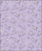 Delicate Floral Outline Pattern Rug