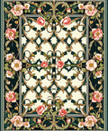 Floral Garden Damask Pattern Rug