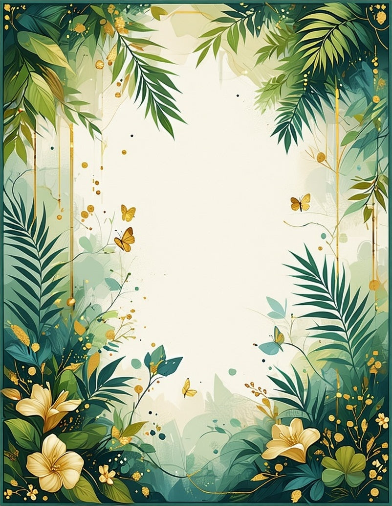 Lush Greenery 2 Butterflies Accent Rug