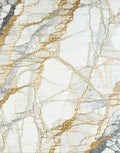 Abstract White Gold Veined Texture Rug