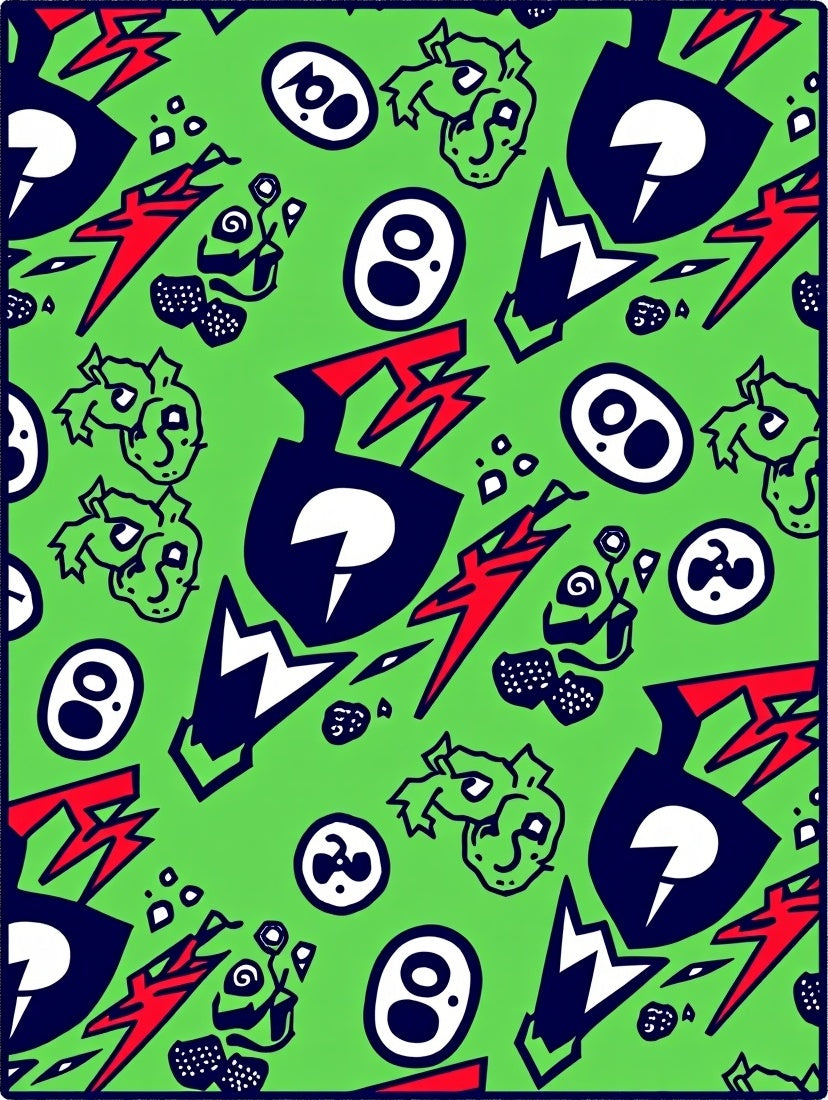 Graffiti Bold Red Cartoon Mashup Rug