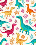 Colorful Dinosaur Leaf Pattern Design Rug