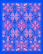 Vibrant Pink Floral Pattern Rug