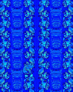 Abstract Blue Organic Flow Design Rug