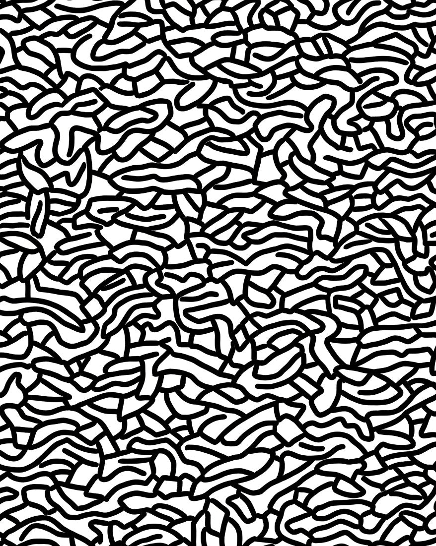 Organic Black White Swirl Pattern Rug