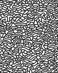 Organic Black White Swirl Pattern Rug