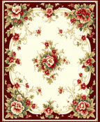 Rich Floral Garden Medallion Design Rug