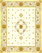Golden Floral Medallion Detailed Pattern Rug