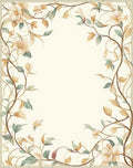 Delicate Floral Vine Botanical Rug