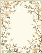Delicate Floral Vine Botanical Rug