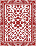 Classic Red Floral Botanical Design Rug