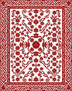 Classic Red Floral Botanical Design Rug