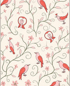 Whimsical Bird and Bloom Pattern Rug