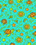Cute Sea Creatures Stars Pattern Rug