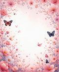 Pastel Floral Butterfly Watercolor Design Rug