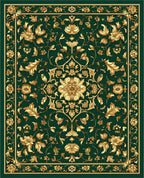 Emerald Gold Floral Opulence Rug