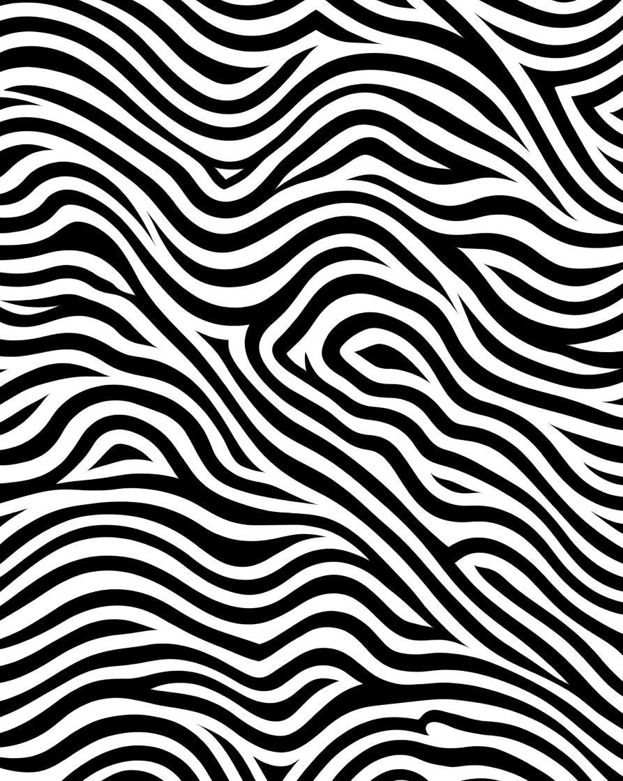 Abstract Black White Wavy Lines Rug