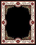 Ornate Floral Border Design Rug