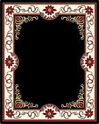 Ornate Floral Border Design Rug