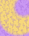 Whimsical Flamingo Sketch Pattern Rug